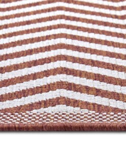 Loper binnen & buiten zigzag Palma - terracotta/crème - close up, thumbnail