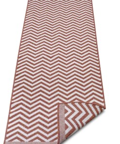 Loper binnen & buiten zigzag Palma - terracotta/crème - overzicht schuin, thumbnail