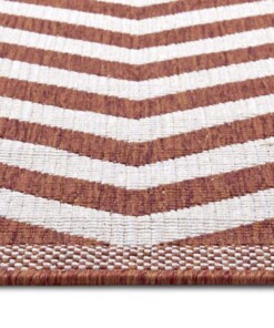 Binnen & buiten vloerkleed zigzag Palma - terracotta/crème - close up, thumbnail Binnen & buiten vloerkleed zigzag Palma - terracotta/crème - close up, thumbnail