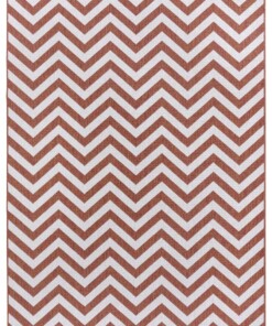 Binnen & buiten vloerkleed zigzag Palma - terracotta/crème - overzicht boven, thumbnail Binnen & buiten vloerkleed zigzag Palma - terracotta/crème - overzicht boven, thumbnail