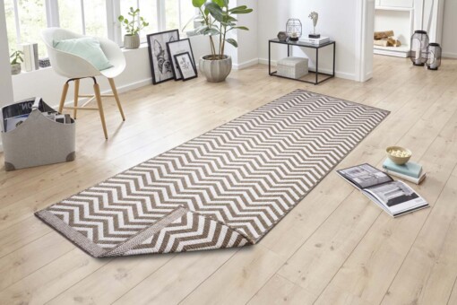 Loper binnen & buiten zigzag Palma - lichtbruin/crème - sfeer