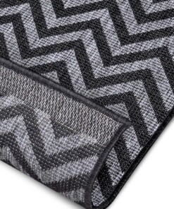 Loper binnen & buiten zigzag Palma - zilver/zwart - close up, thumbnail