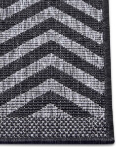 Loper binnen & buiten zigzag Palma - zilver/zwart - close up, thumbnail