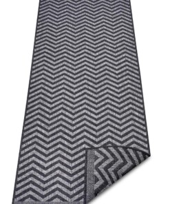 Loper binnen & buiten zigzag Palma - zilver/zwart - overzicht schuin, thumbnail