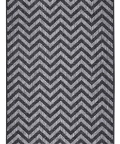 Loper binnen & buiten zigzag Palma - zilver/zwart - overzicht boven, thumbnail