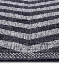 Binnen & buiten vloerkleed zigzag Palma - zilver/zwart - close up, thumbnail Binnen & buiten vloerkleed zigzag Palma - zilver/zwart - close up, thumbnail