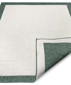 Binnen & buiten vloerkleed Panama - groen/crème - overzicht schuin, thumbnail