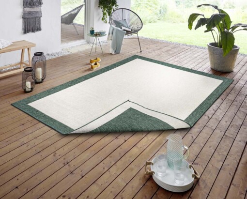 Binnen & buiten vloerkleed Panama - groen/crème - sfeer