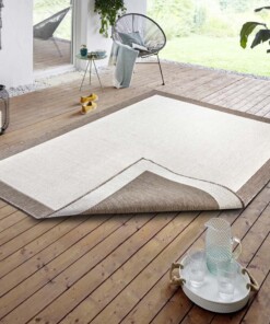 Binnen & buiten vloerkleed Panama - lichtbruin/crème - sfeer