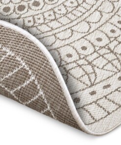 Rond binnen & buiten vloerkleed Porto - lichtbruin/crème - close up, thumbnail