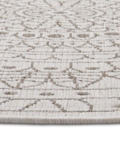 Rond binnen & buiten vloerkleed Porto - lichtbruin/crème - close up, thumbnail