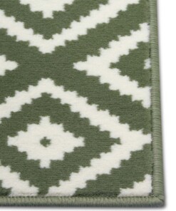 Modern vloerkleed ruiten Diamond - groen/crème - close up, thumbnail