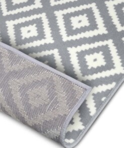 Modern vloerkleed ruiten Diamond - grijs/crème - close up vouw, thumbnail Modern vloerkleed ruiten Diamond - grijs/crème - close up vouw, thumbnail