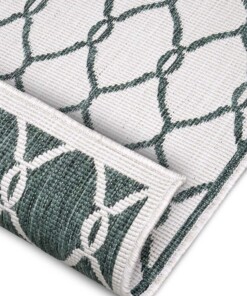 Loper binnen & buiten Rimini - groen/crème - close up, thumbnail