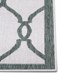 Binnen & buiten vloerkleed Rimini - groen/crème - close up, thumbnail Binnen & buiten vloerkleed Rimini - groen/crème - close up, thumbnail