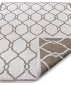 Binnen & buiten vloerkleed Rimini - lichtbruin/crème - overzicht schuin, thumbnail Binnen & buiten vloerkleed Rimini - lichtbruin/crème - overzicht schuin, thumbnail