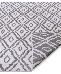 Binnen & buiten vloerkleed ruiten Rio - zilver - overzicht schuin, thumbnail Binnen & buiten vloerkleed ruiten Rio - zilver - overzicht schuin, thumbnail