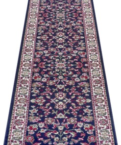 Design loper Vintage - marineblauw - overzicht schuin, thumbnail