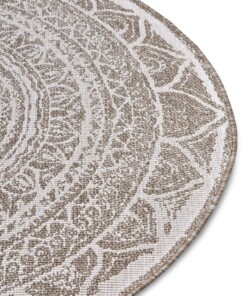 Rond binnen & buiten vloerkleed Siruma - lichtbruin/crème - close up, thumbnail Rond binnen & buiten vloerkleed Siruma - lichtbruin/crème - close up, thumbnail