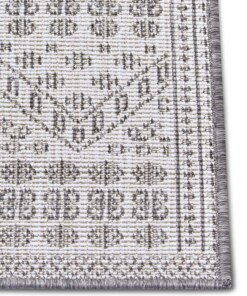 Balkonkleed - Doha zilver/crème - close up, thumbnail Balkonkleed - Doha zilver/crème - close up, thumbnail