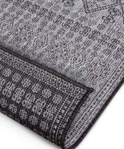 Balkonkleed - Doha zwart/crème - close up, thumbnail