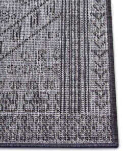 Buitenkleed - Doha zwart/crème - close up, thumbnail