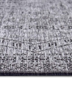 Buitenkleed - Doha zwart/crème - close up, thumbnail