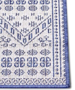 Balkonkleed - Doha blauw/crème - close up, thumbnail Balkonkleed - Doha blauw/crème - close up, thumbnail