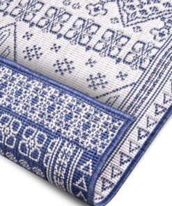 Buitenkleed - Doha blauw/crème - close up, thumbnail Buitenkleed - Doha blauw/crème - close up, thumbnail