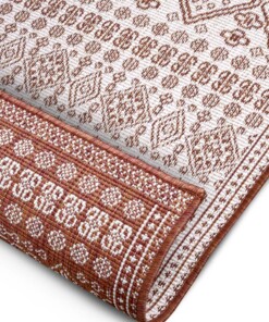 Balkonkleed - Doha terracotta/crème - close up, thumbnail Balkonkleed - Doha terracotta/crème - close up, thumbnail