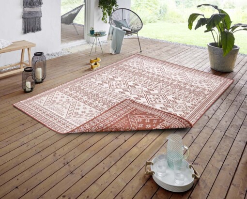 Buitenkleed - Doha terracotta/crème - sfeer