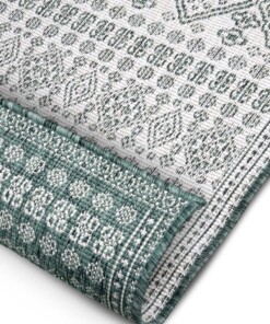 Balkonkleed - Doha groen/crème - close up, thumbnail Balkonkleed - Doha groen/crème - close up, thumbnail