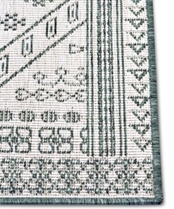 Buitenkleed - Doha groen/crème - close up, thumbnail