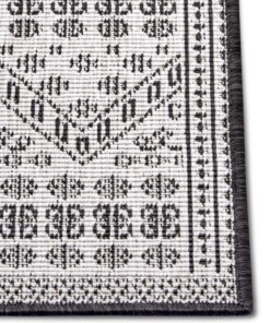 Balkonkleed - Doha zilver/zwart - close up, thumbnail Balkonkleed - Doha zilver/zwart - close up, thumbnail