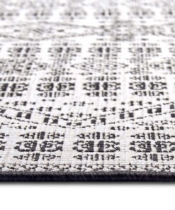 Balkonkleed - Doha zilver/zwart - close up, thumbnail Balkonkleed - Doha zilver/zwart - close up, thumbnail