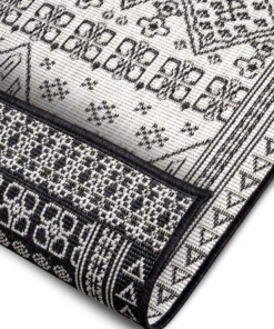 Buitenkleed - Doha zilver/zwart - close up, thumbnail