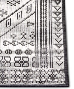 Buitenkleed - Doha zilver/zwart - close up, thumbnail