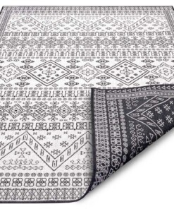 Buitenkleed - Doha zilver/zwart - overzicht schuin, thumbnail