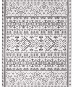 Buitenkleed - Doha zilver/zwart - overzicht boven, thumbnail