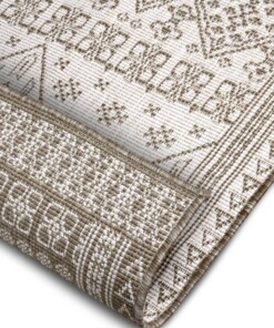 Buitenkleed - Doha lichtbruin/crème - close up, thumbnail