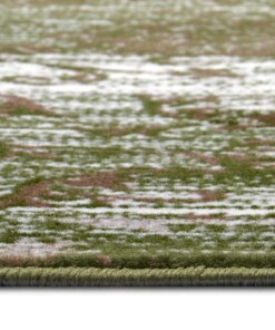 Patchwork vloerkleed Bloques - groen/crème - close up, thumbnail