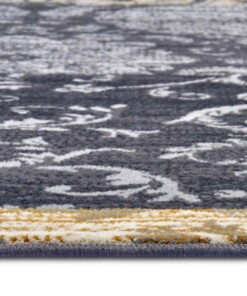 Patchwork vloerkleed Bloques - grijs/geel - close up, thumbnail