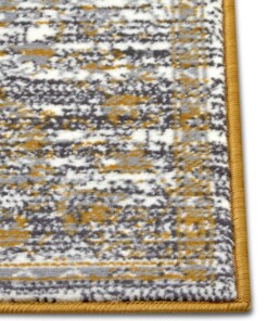 Patchwork vloerkleed Bloques - okergeel - close up, thumbnail