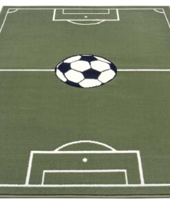 Kindervloerkleed voetbalveld - Estadio - groen - overzicht schuin, thumbnail