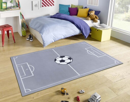 Kindervloerkleed voetbalveld - Estadio - grijs - sfeer
