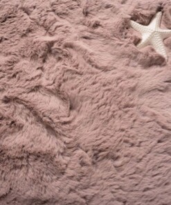 Vierkant hoogpolig vloerkleed - Comfy plus - roze - close up
