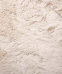 Rond hoogpolig vloerkleed - Comfy plus - crème - close up, thumbnail
