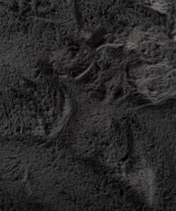 Rond hoogpolig vloerkleed - Comfy plus - donkergrijs - close up, thumbnail