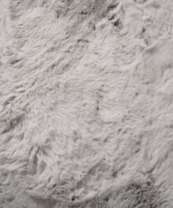 Vierkant hoogpolig vloerkleed - Comfy plus - lichtgrijs - close up, thumbnail