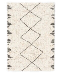 Hoogpolig vloerkleed berber Artisan - wit/grijs - overzicht